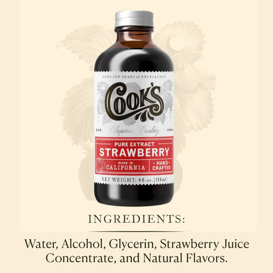 Cook's, Natural Strawberry Extract, for Baking, Tarts, Pies, Candies, Syrup, 128 Ounces (1 Gallon) - Nestoria