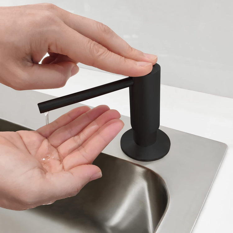 Matte Black Built in Dish Soap Dispenser for Kitchen Sink