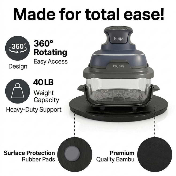 Elegant Round Sliding Tray Compatible with Ninja Crispi Air Fryer and Instant Pot
