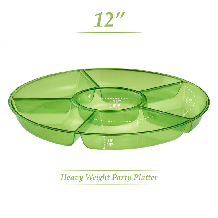 6 Sectional Round Plastic Serving Tray