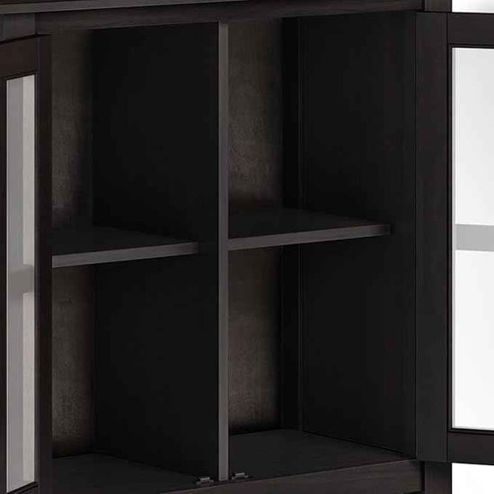 SIMPLIHOME Artisan SOLID WOOD 30 Inch Wide Contemporary Low Storage Cabinet in Hickory Brown, For the Living Room, Entryway and Family Room
