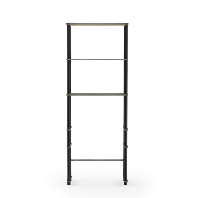 Turn-N-Tube with 3 Shelves Toilet Space Saver, French Oak Grey/Black