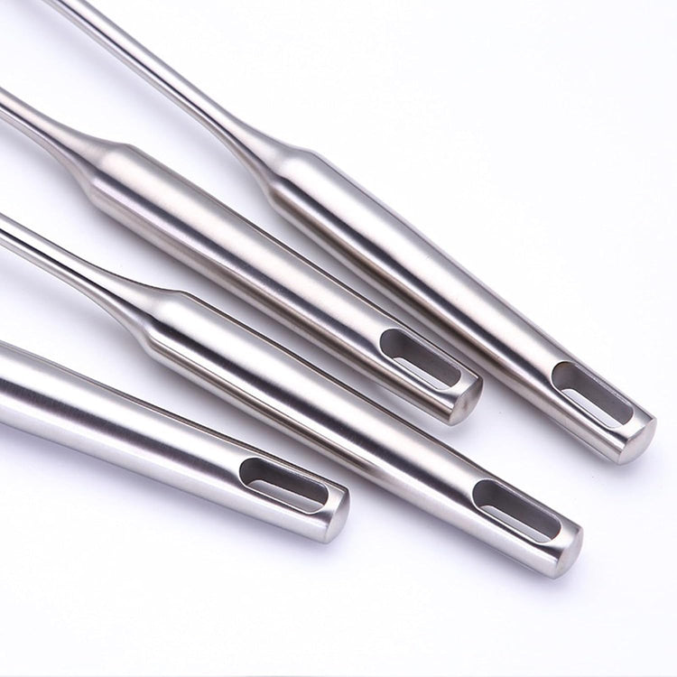 304 Stainless Steel Cooking Utensils Set 4 Piece 15 Inch Large Size Metal Kitchen Utensils Set Including Spatula,Ladle,Serving Spoon,Meat Fork,Stainless Steel Cooking Tools