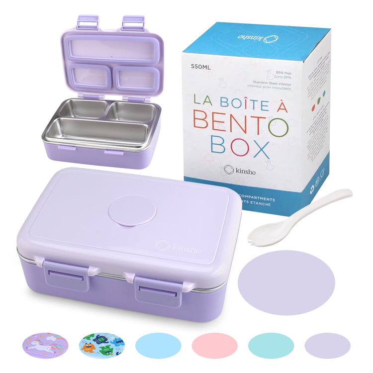Small Stainless Steel Bento Box Lunch Container Baby Toddlers Purple