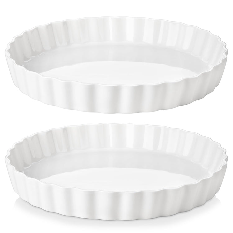 Porcelain Pie Pan Quiche Baking Dish (2 Count)