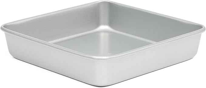 Martha Stewart Gallen 9 Inch Square Nonstick Carbon Steel Cake Pan - Silver Durable Bakeware for Cakes, Brownies & Desserts