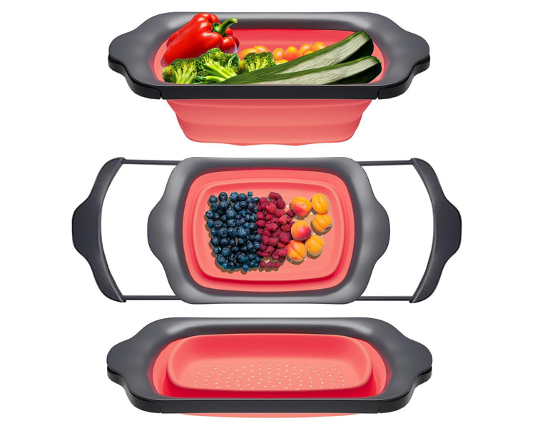 Coral XL Collapsible Silicone Over Sink Colander