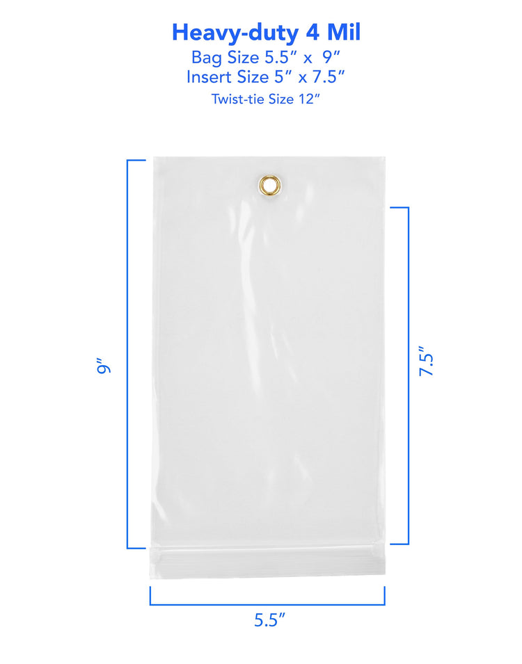 GPI 5.5" x 9" Reclosable Zip Bags with Bottom Hang (1000 Count)