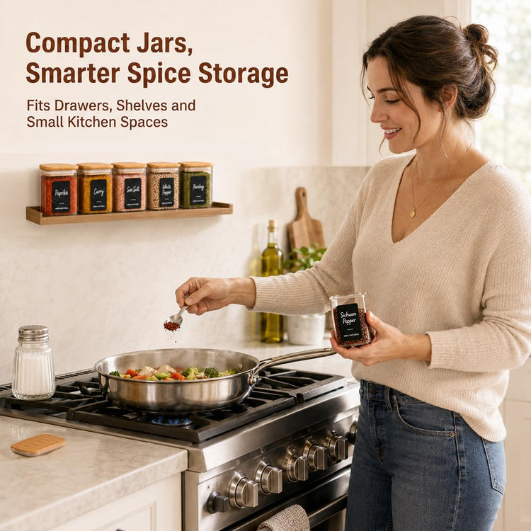 Spice Jars 8oz Set of 6 (6 Count)