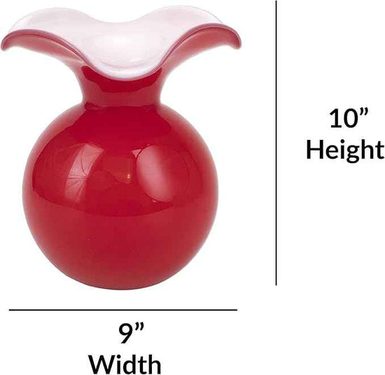 Hibiscus Glass Red Medium Fluted Vase