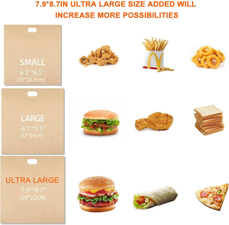 8 Pack Toaster Bags Nonstick Reusable Easy to Clean for Grilled Cheese Sandwiches Toast Bread Snacks (8)