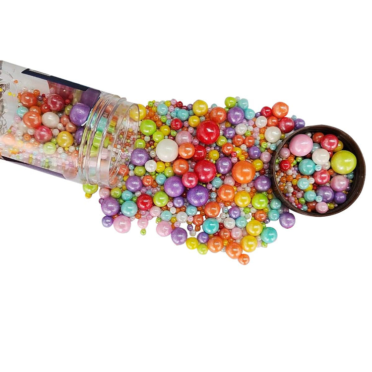Edible Multicolor Sugar Pearls Candy Sprinkles 120G (4.23 Ounce)