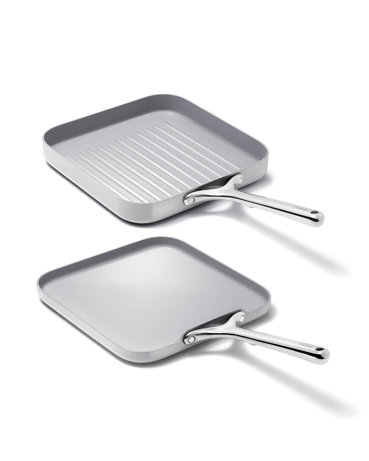 11" Non Stick Square Griddle Pan and Grill Pan Duo