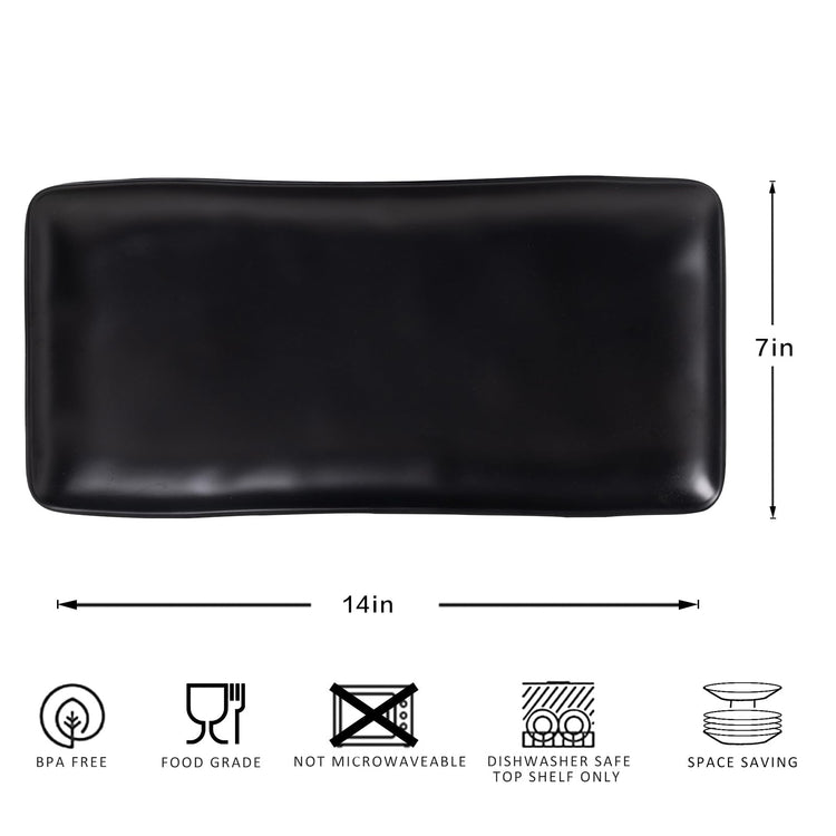 Melamine Rectangular Serving Platters and Trays set (4 Count)
