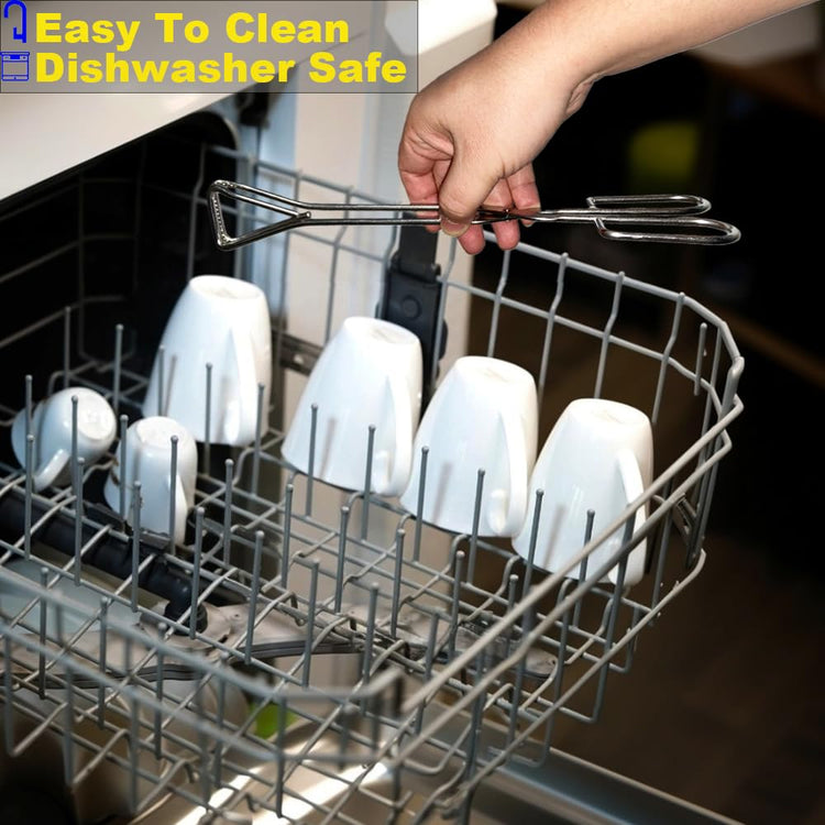 11" Heavy Duty Stainless Steel Kitchen Scissor Tongs with Comfortable Ergonomic Grip (2 Count)