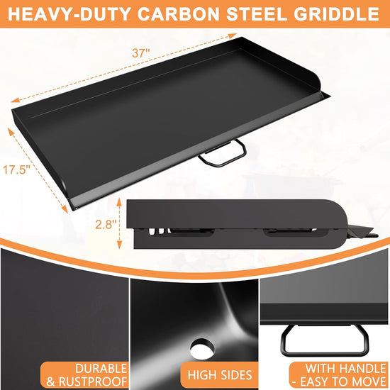 Flat Top Griddle for Camp Chef Accessories 3 Burner Stove SPG90B GB90D TB90 TB90LW TB90LWG TB90LWG15 CCH3 Camp Stove Griddle Top for Camp Chef Tundra 3 Burner 16" x 38" - Nestoria