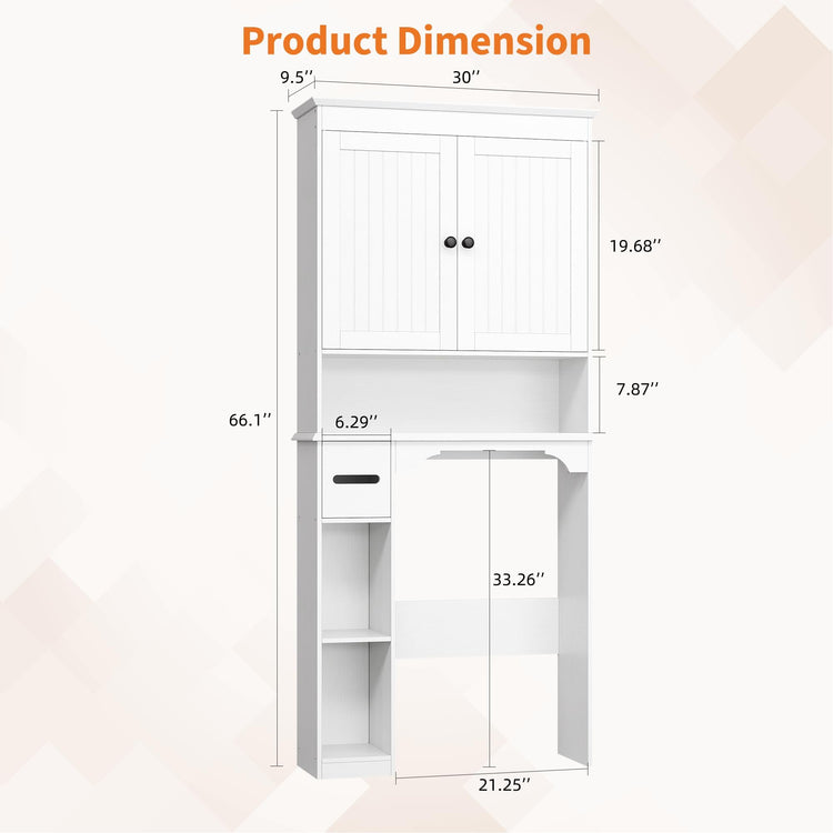 23.6 Inches Wide Toilet Rack with Over The Toilet Storage Cabinet