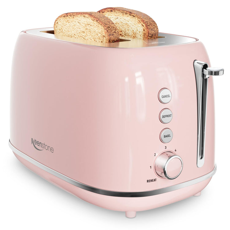2 Slice Toaster Retro Stainless Steel with Bagel