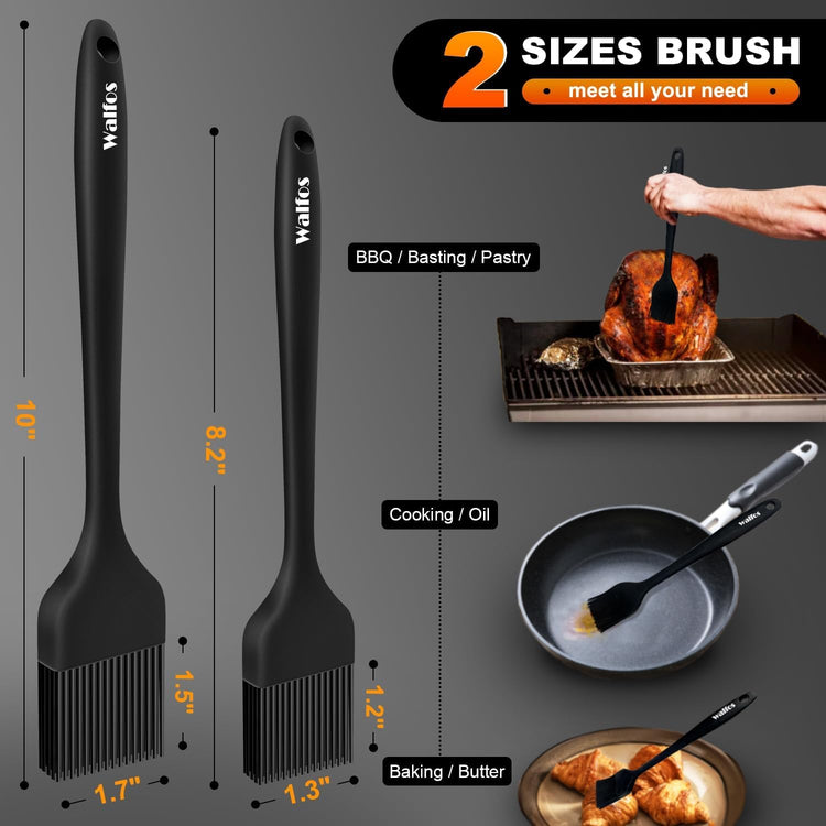 600°F Heat Resistant Silicone Basting Brushes BPA Free Pastry Brush (2 Count)