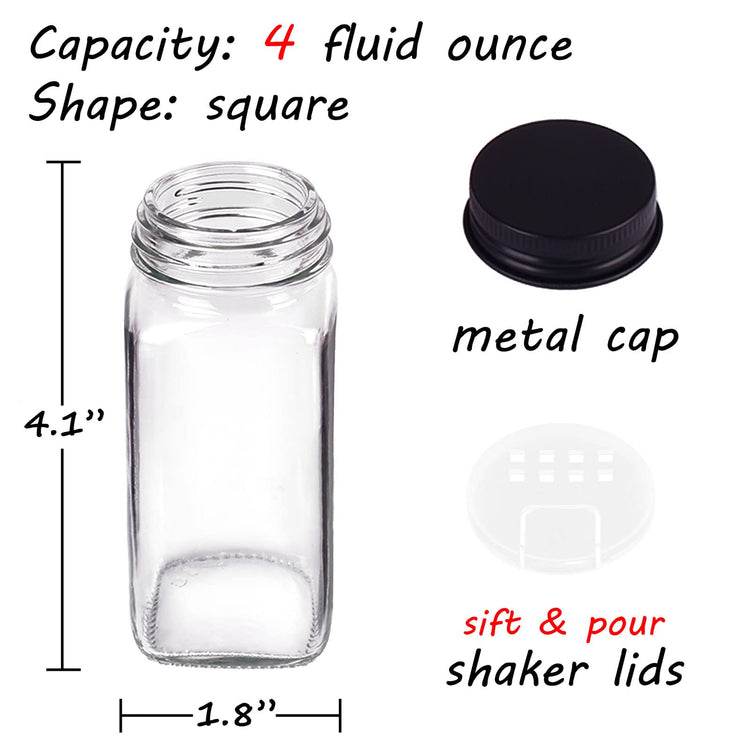 36 Pack Glass Spice Jars with Labels