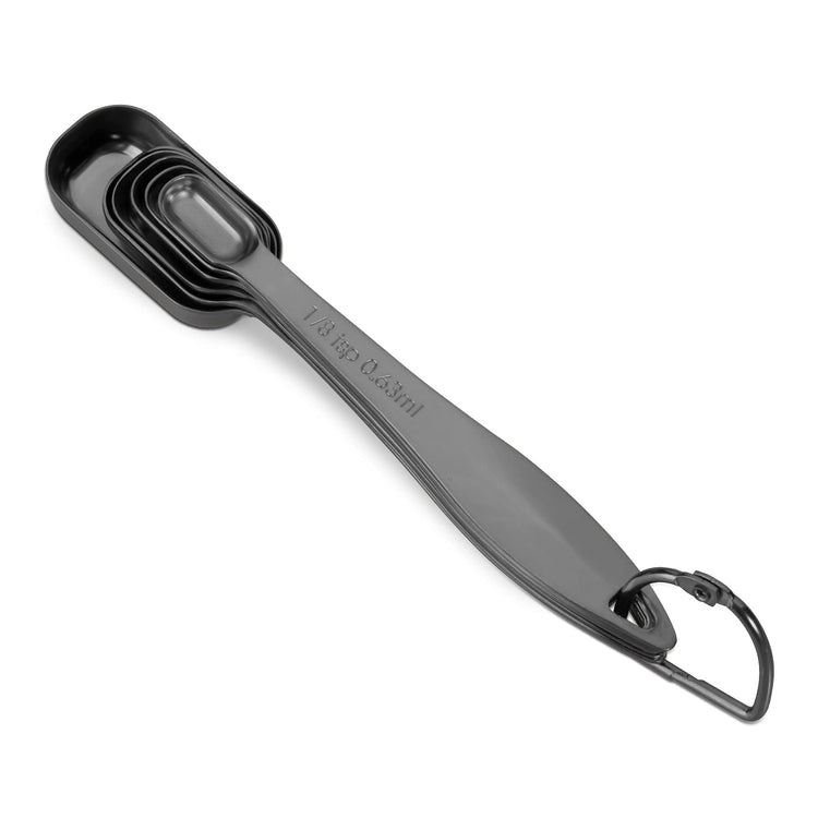 6-Piece 18/8 Stainless Steel Measuring Spoons Set, Dark Gray