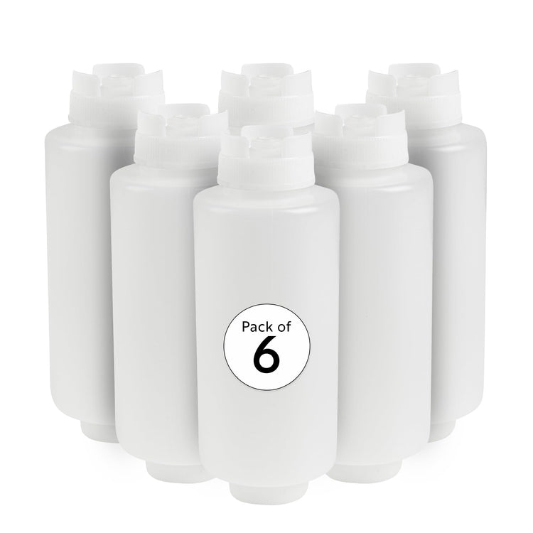 First In First Out 32 oz Clear Plastic Squeeze Bottle (6 Count)