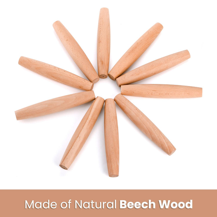 12 Pack 8 Inch Small Wood Rolling Pins (12 Count)