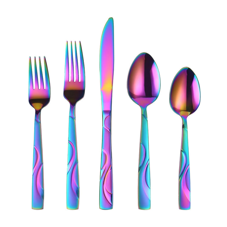 30 Piece Rainbow Silverware Set for 6 (30 Count)