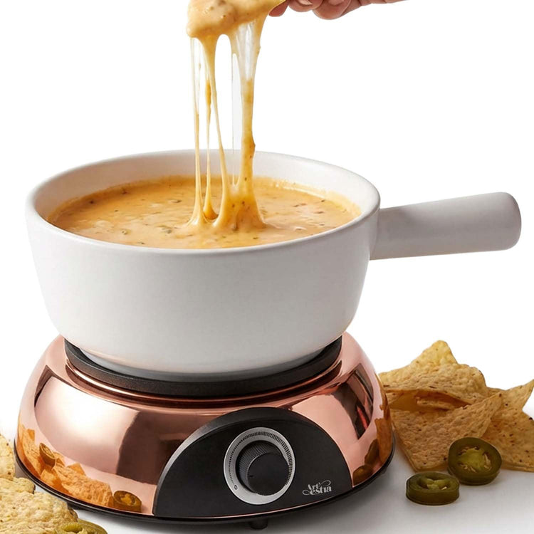 Electric Dip Warmer & Fondue Pot with Adjustable Temperature