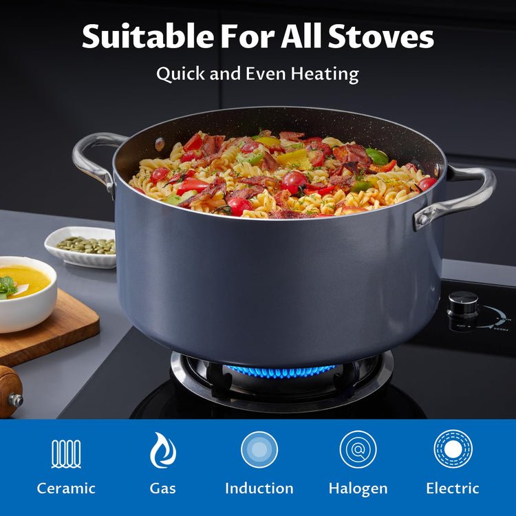 8 Quart Nonstick Stock Pot with Lid