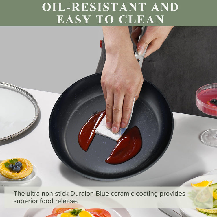 Healthy Duralon Blue Ceramic Nonstick Cookware Set
