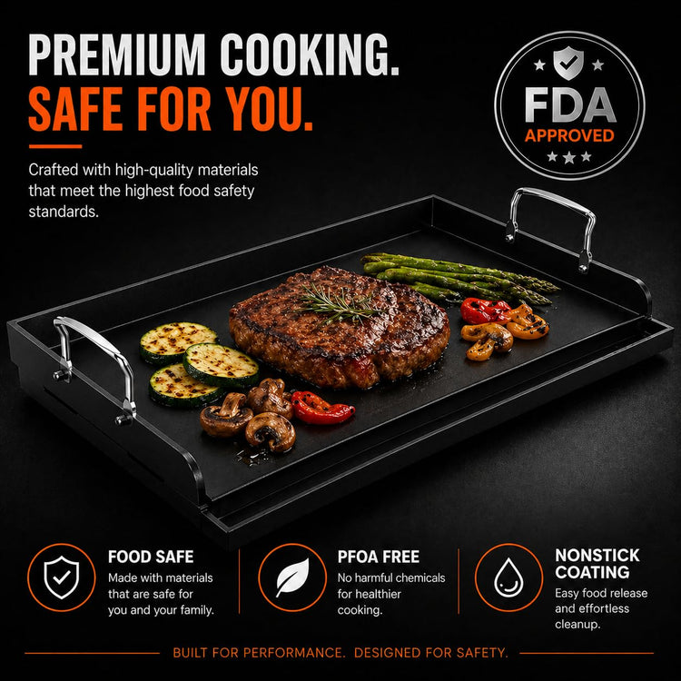 Griddle for Gas Grill Flat Top Grill Griddles Plate 25 x 16 Inch Cast Iron
