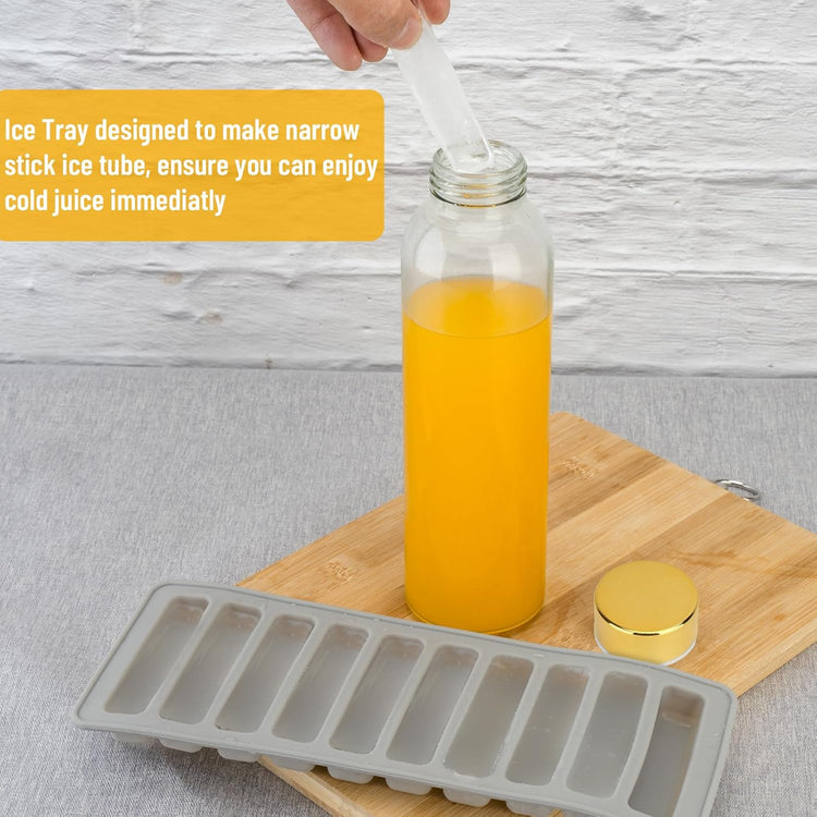 Zukro Glass Water Bottles with Gold Lids 18 oz, Reusable Clear Glass Juice Bottles Stainless Steel Airtight Cap for Juicing, 100% Leak Proof Juice Drinking Jar for Refrigerator, BPA Free, Set of 10