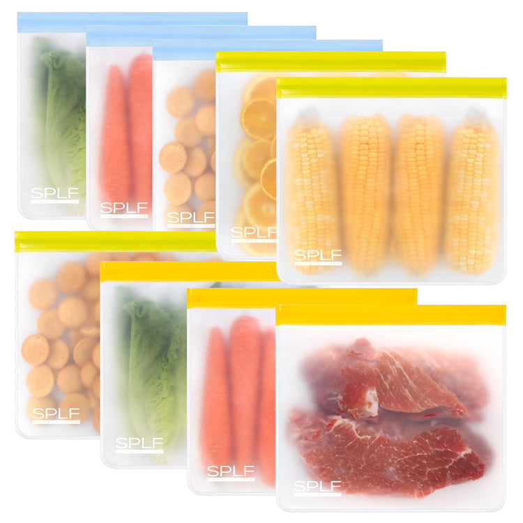 9 Pack Reusable Gallon Freezer Bags Dishwasher Safe