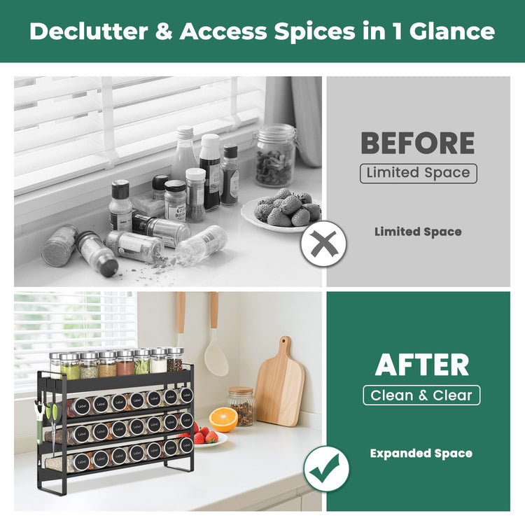 Spice Seasoning Rack Organizer Kitchen Countertop