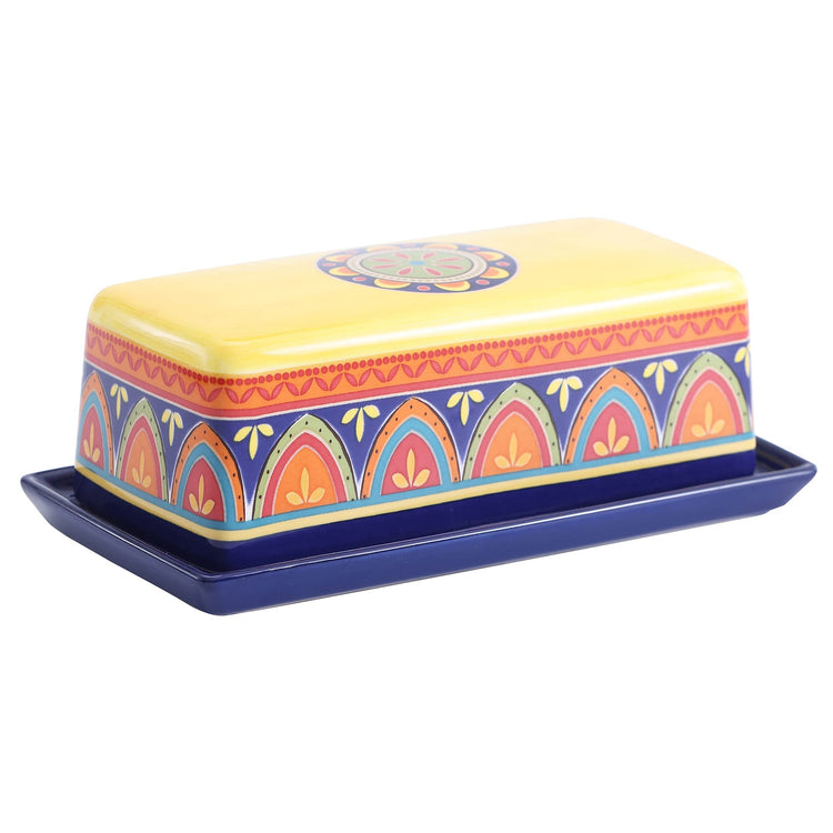 Tunisian Ceramic Butter Dish with Lid