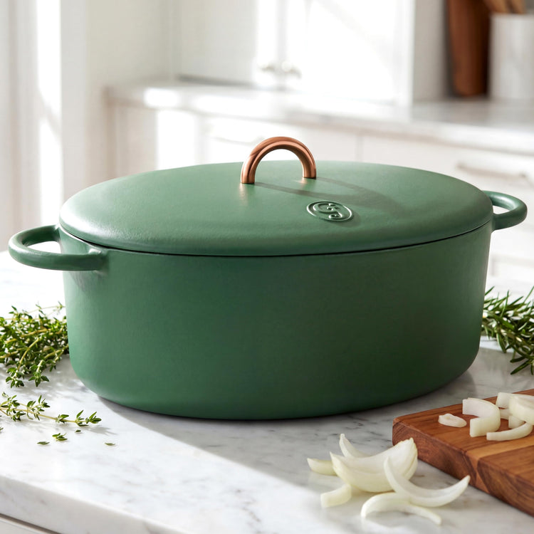 6.75 Quart Enameled Cast Iron Dutch Oven Pot w