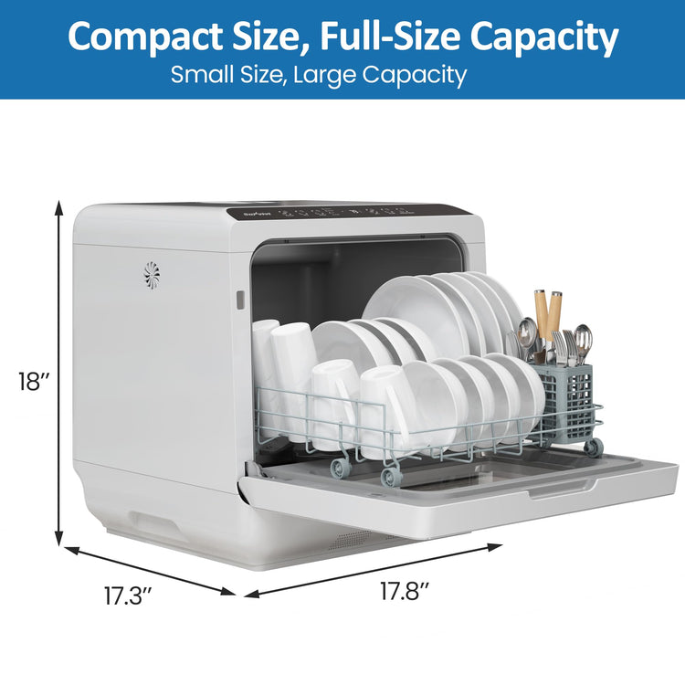 18" Compact Countertop Dishwasher with 6 Modes