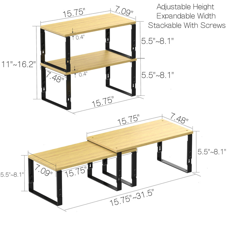 Expandable Kitchen Cabinet Organizer Shelves