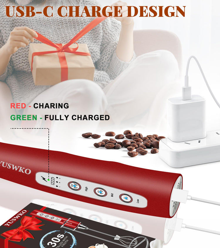 Handheld Milk Frother Wand for Coffee