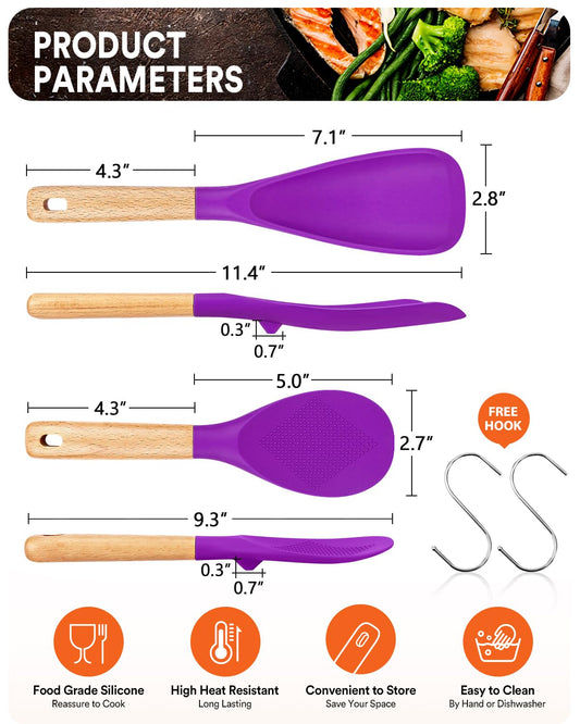 Cooking Spoon and Rice Scooper for Nonstick Cookware