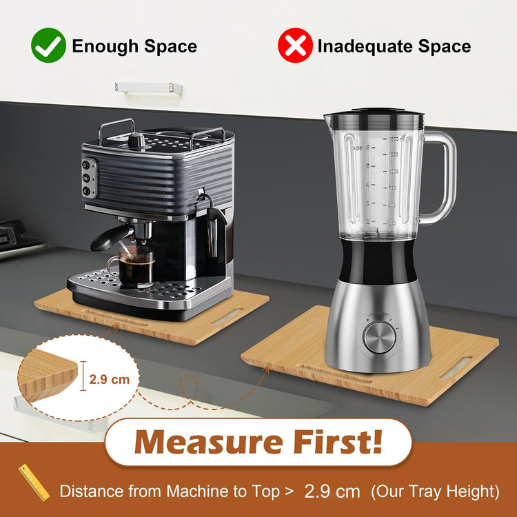 Appliance Slider for Kitchen Appliances 360° Rolling Sliding Tray for Coffee Maker Countertop