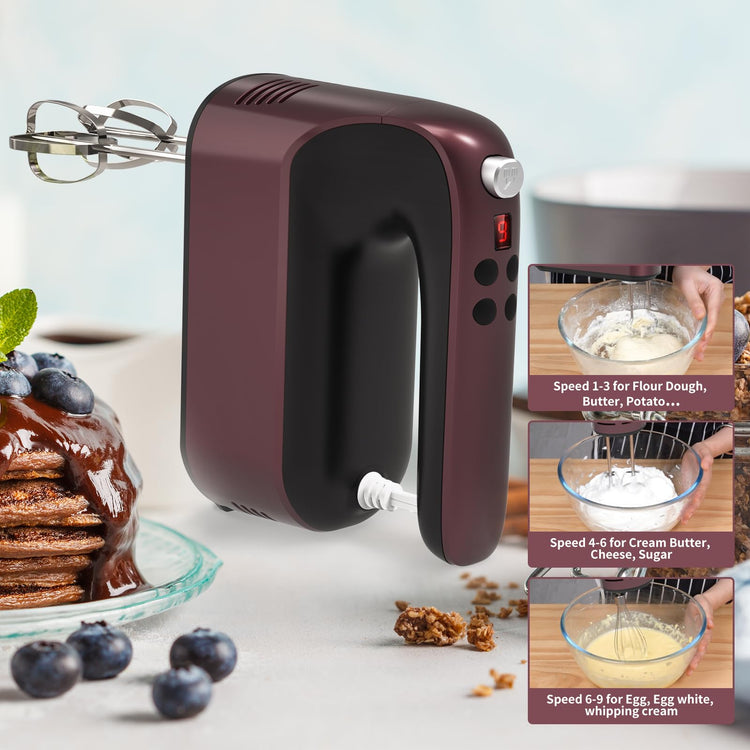 9 Speed Digital Hand Mixer Electric (5 Count)