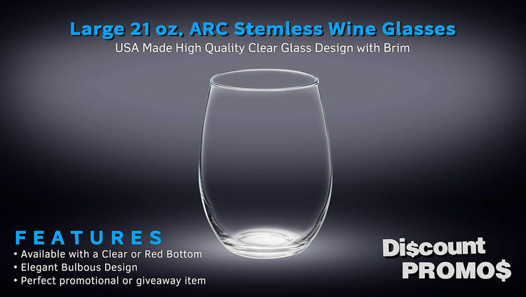 10 ARC Stemless Wine Glasses Set (10 Count)