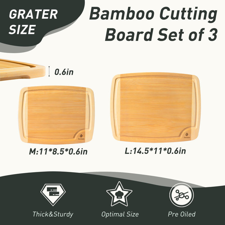 Bamboo Cutting Board Set Non Slip Feet Over Sink Brides Her Wedding Day Bridal Shower Engaged Engagement Hostess Couple Newly Wed House Christmas Married Future Mrs fiancee Unique Cool Gifts (2 Count)