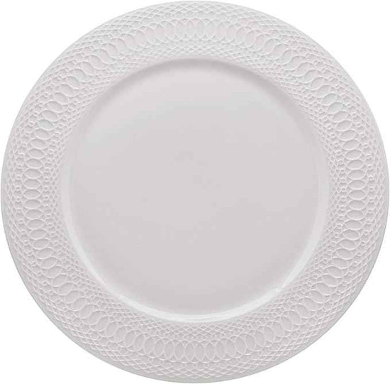 Mikasa Levi 40 Piece Bone China Dinnerware Set, Embossed Plates Bowls, Chip-Resistant, Lightweight, Elegant and Durable, Service for 8, White