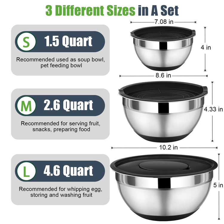 Mixing Bowl with Lid Set of 3