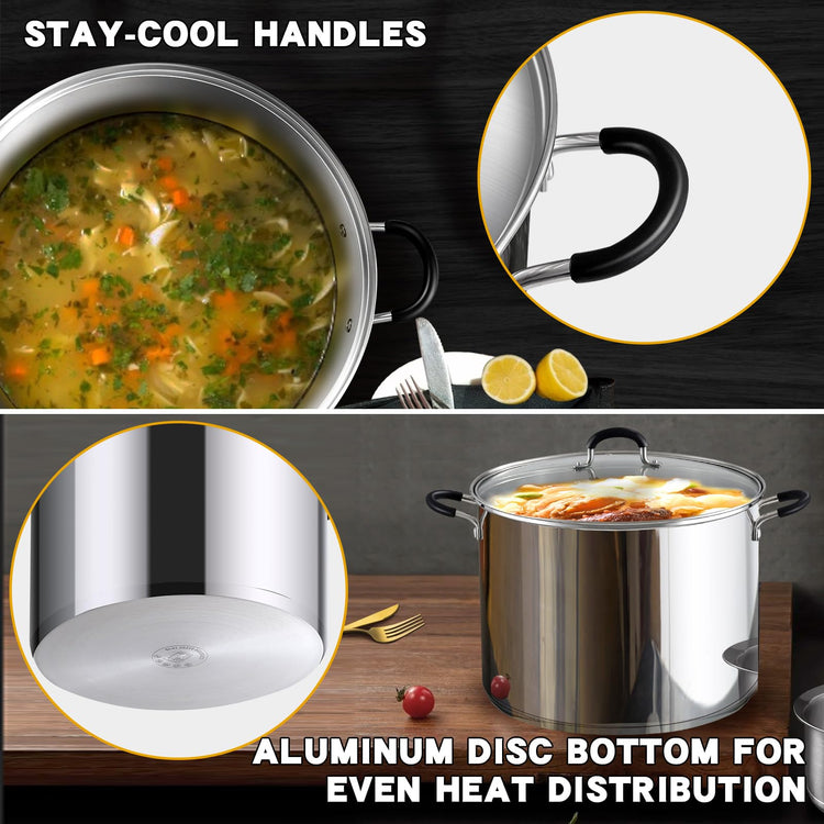 Professional 3 Quart Stainless Steel Stock Pot with Lid