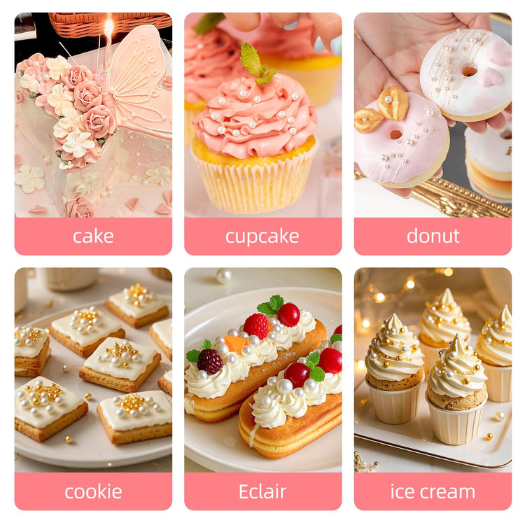 Edible White Pearl Sprinkles for Cake Decorating (4.6 Ounce)