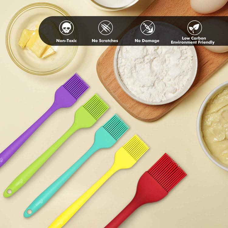 600℉ Heat Resistant BPA Free Silicone Marinading Meat Grill Basting Pastry Brush for Oil Butter Sauce Sausages Desserts Turkey Baster Grill Barbecue